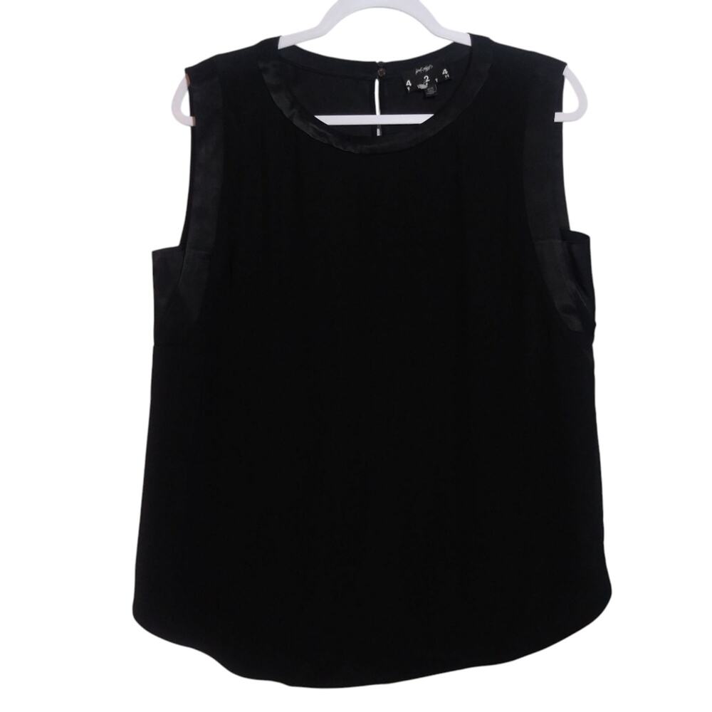 Lord & Taylor 424 Fifth Elegant Black Sleeveless Blouse Top Office Career Size M